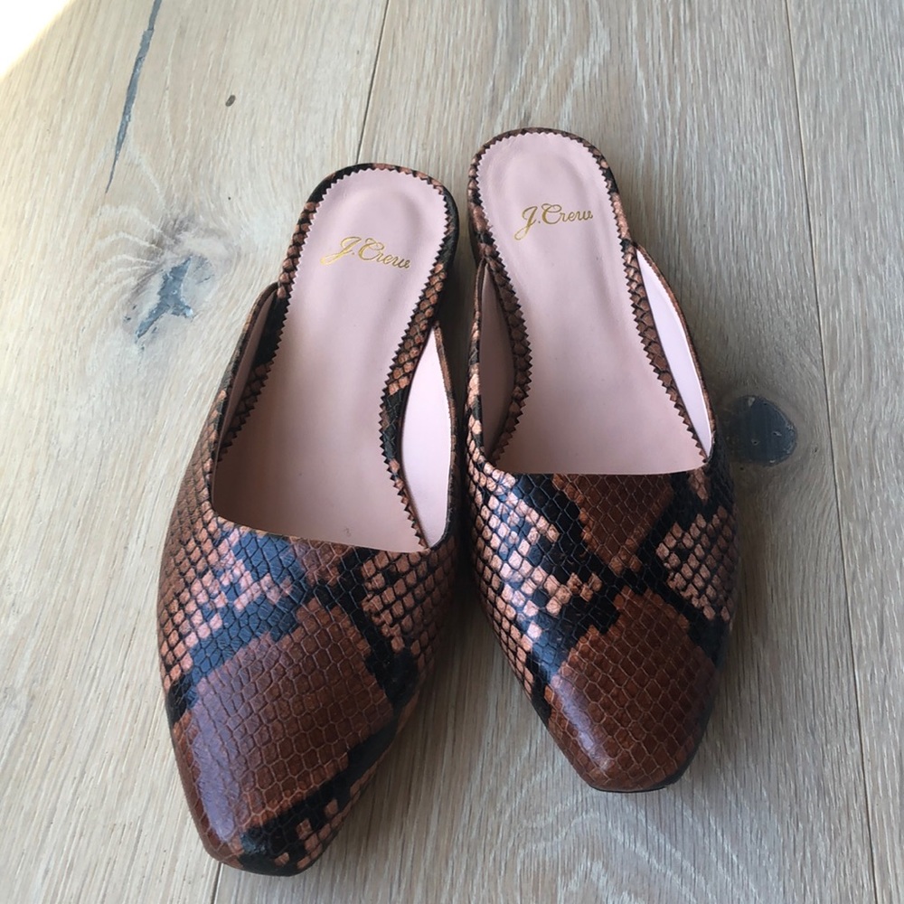 J.crew snake skin embossed flats